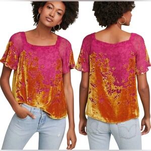 Anthropologie burnout velvet Maeve blouse